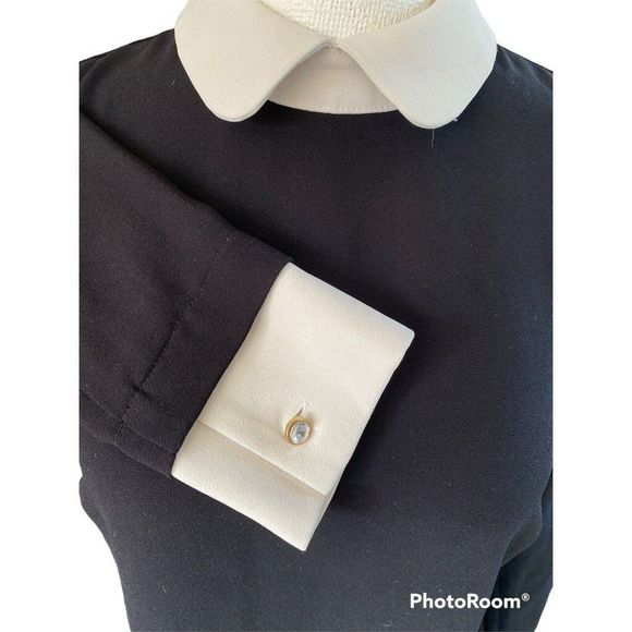 CeCe Women Dress Size US 1O Black with White Collar WEDNESDAY ADDAMS - Picture 9 of 13